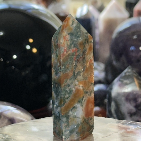 Red Moss Agate Crystal Point! - Picture 5 of 6